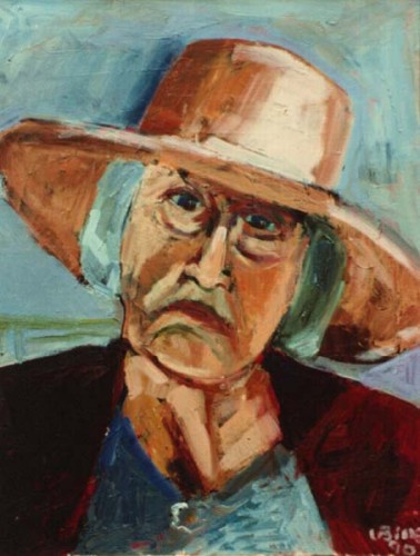 Fotograf: Eget foto
Værk  titel: Kvinde med hat 
Værk  type: Maleri 
Materiale: Olie på lærred 
Størrelse: 70x60 cm. 
Færdiggjort: 1990 