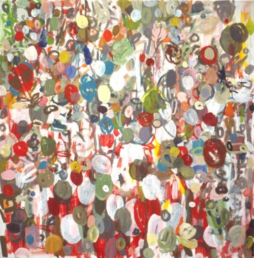 Fotograf: Eget foto
Værk  titel: Red bubbies 
Værk  type: maleri 
Materiale: Acryl og olie på lærred 
Størrelse: 75 x 83 cm 
Færdiggjort: 2002 