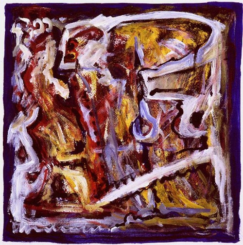 Fotograf: Lars Bay
Værk  titel: Uden titel 
Værk  type: Maleri 
Materiale: Acryl på bøttepapir 
Størrelse: 31x31 cm 
Færdiggjort: 1991 