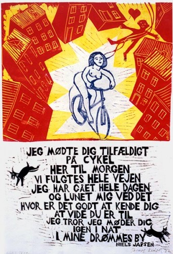 Fotograf: Thomas Kruse
Værk  titel: Mine drømmes by - digtplakat nr. 1 
Værk  type: Farvegrafik 
Materiale: Papir 
Størrelse: 50x70 cm 
Færdiggjort: 1997 