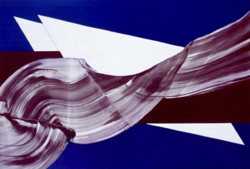 Fotograf: Eget foto
Værk  titel: Rum/flade/bevægelse" 
Værk  type: Maleri 
Materiale: Acryl på karton 
Størrelse: 100x150 cm 
Færdiggjort: 1993 