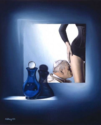 Fotograf: Erik Jeppesen
Værk  titel: Blå flaske 
Værk  type: Maleri 
Materiale: Olie på lærred 
Størrelse: 41 x 33 cm 
Færdiggjort: 1994 