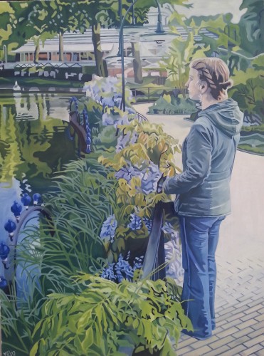 Kunstneren selv ved sø i Tivoli, 60x80 cm.
Priser og kontaktinformationer kan ses på www.mariefredborg.dk