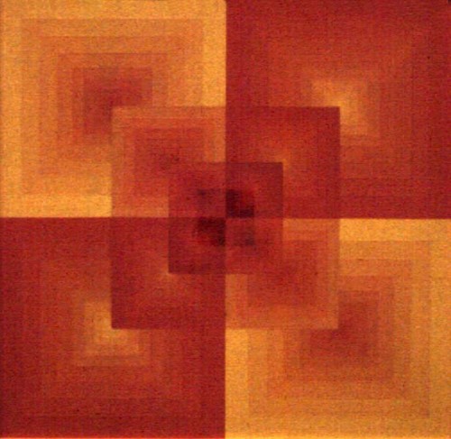 Fotograf: Eget foto
Værk  titel: Polykromatisk kvadrat 
Værk  type: Maleri 
Materiale: Olie på masonit 
Størrelse: 80x80 cm 
Færdiggjort: 1996 