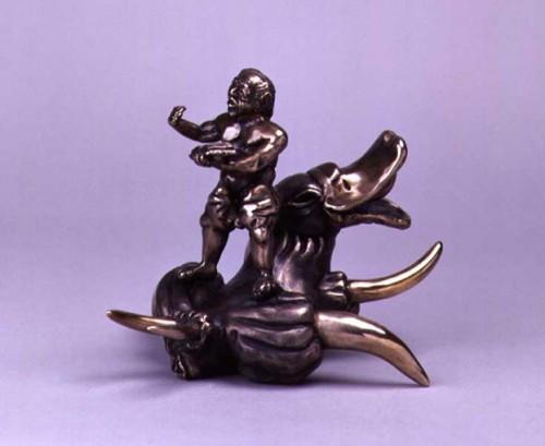 Fotograf: Eget foto
Værk  titel: Sukhjerte - Poeten og Rovanden 
Værk  type: Skulptur 
Materiale: Bronze 
Størrelse: 14 x 13 x 15 cm 
Færdiggjort: 2000 