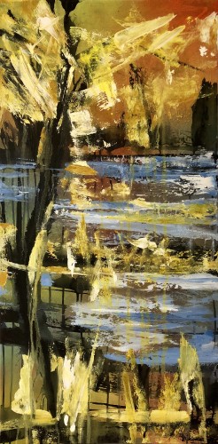 Abstract landscape 100 x 50 cm.