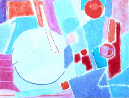 Maleri.
Akryl p&aring; l&aelig;rred.
56 x 66 cm.
5.000 kr.