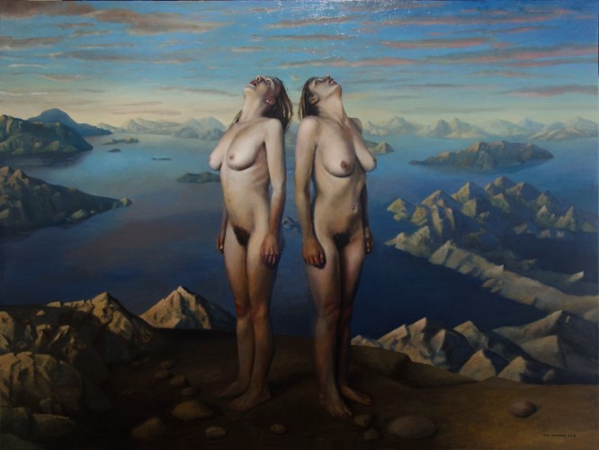 twins in mountain landscape 120x160 2015